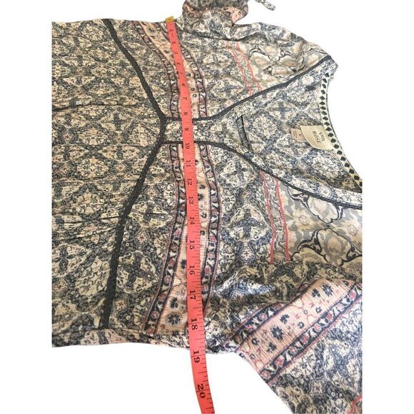 Knox rose boho bohemian blue pink geometric 3/4 sleeve lightweight medium - Picture 4 of 6